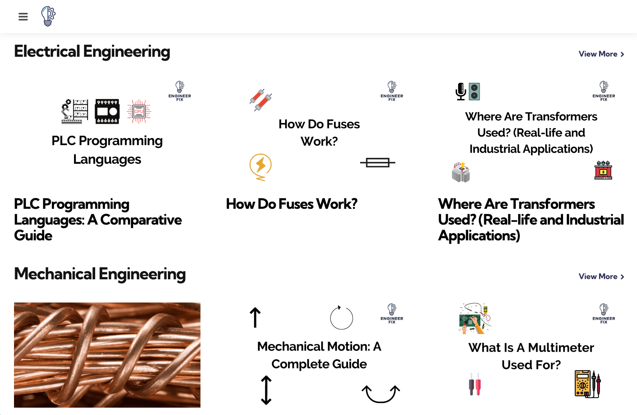 engineerfix.com website homepage